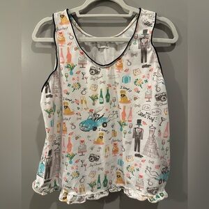 Bedhead She’s Getting Married Tank and Short Pajama Set Ruffle Size M